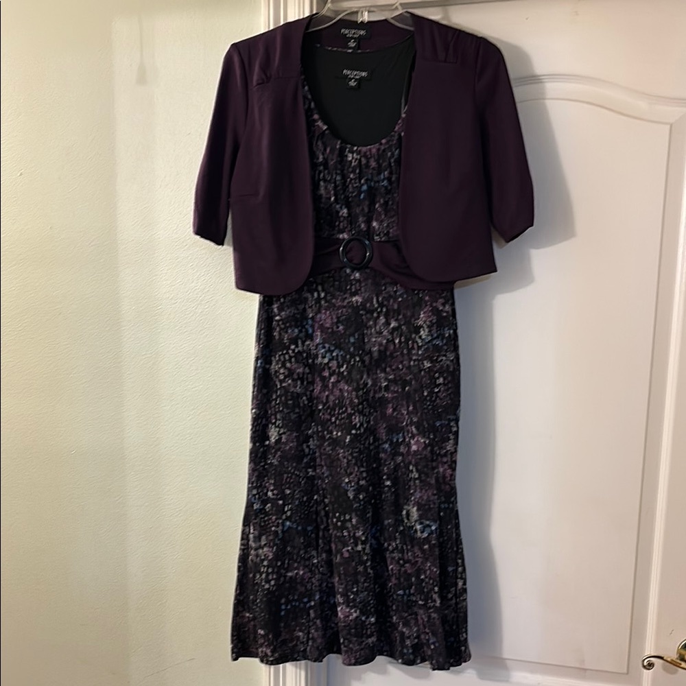 Perceptions Purple Maxi Dress with Jacket
